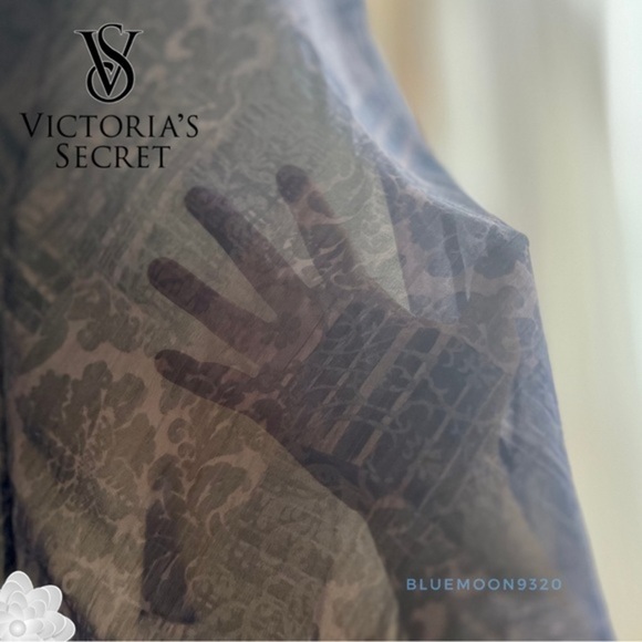 VICTORIA’S SECRET Gown Dress Dark Purple Sheer Nightgown L - Picture 9 of 10